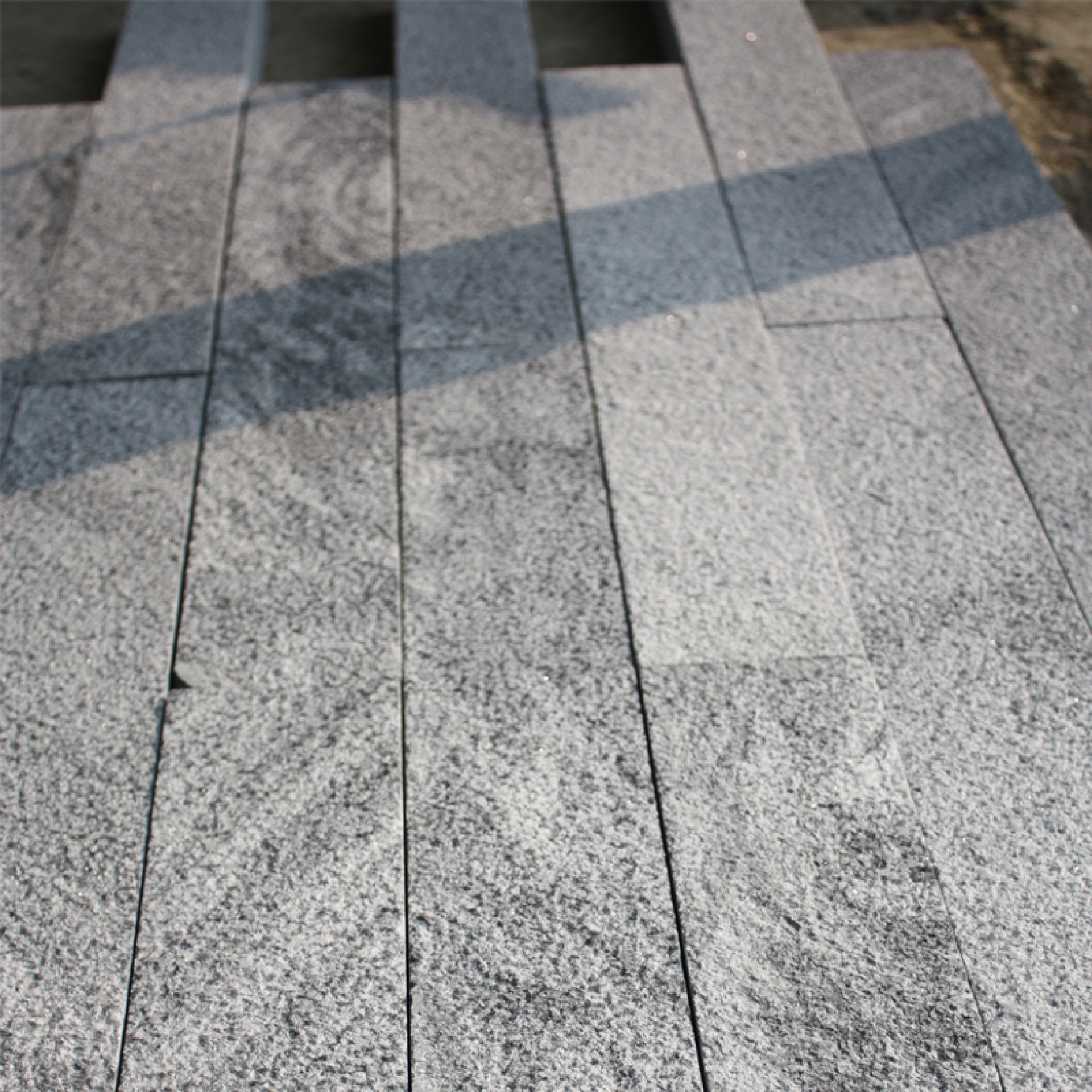 Blue limestone bush-hammered